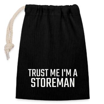 Storeman Trust Me - Verschließbarer Geschenkbeutel aus Baumwolle (14x20cm) - Schwarz - Vorne