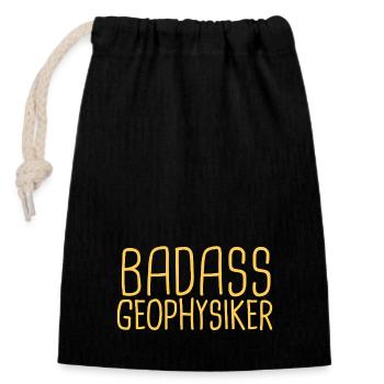 Geophysiker Badass Geophysik - Verschließbarer Geschenkbeutel aus Baumwolle (14x20cm) - Schwarz - Vorne