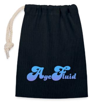 Agefluid (en anglais seulement) - Sac cadeau en coton avec cordon (14 x 20 cm) - bleu marine - Devant