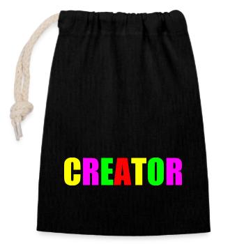 Creator - Sac cadeau en coton avec cordon (14 x 20 cm) - noir - Devant