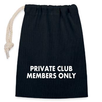 private club members only - Sac cadeau en coton avec cordon (14 x 20 cm) - bleu marine - Devant
