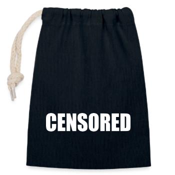 censored - Closable cotton gift bag (14x20cm) - navy - Front
