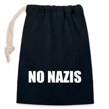 Pas de nazis - Sac cadeau en coton avec cordon (14 x 20 cm) - bleu marine - Devant