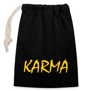 Karma - Verschließbarer Geschenkbeutel aus Baumwolle (14x20cm) - Schwarz - Vorne