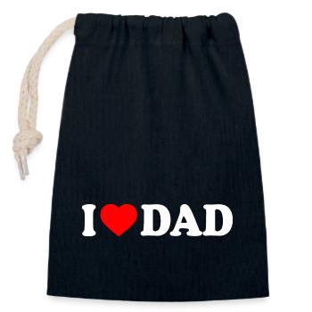 I love dad - Verschließbarer Geschenkbeutel aus Baumwolle (14x20cm) - Navy - Vorne