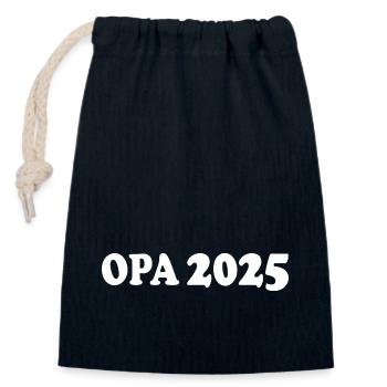Opa 2025 - Verschließbarer Geschenkbeutel aus Baumwolle (14x20cm) - Navy - Vorne