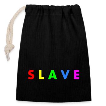 Slave - Verschließbarer Geschenkbeutel aus Baumwolle (14x20cm) - Schwarz - Vorne