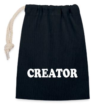 Creator - Sac cadeau en coton avec cordon (14 x 20 cm) - bleu marine - Devant