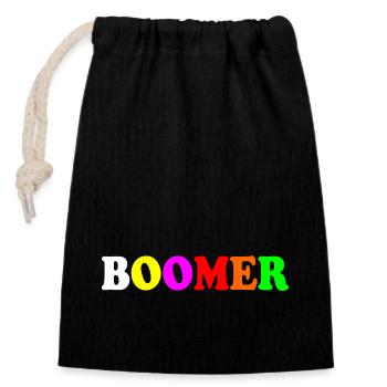 Boomer - Verschließbarer Geschenkbeutel aus Baumwolle (14x20cm) - Schwarz - Vorne