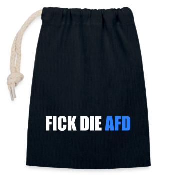 Fick die afd - Verschließbarer Geschenkbeutel aus Baumwolle (14x20cm) - Navy - Vorne
