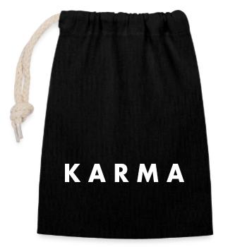 Karma - Sac cadeau en coton avec cordon (14 x 20 cm) - noir - Devant
