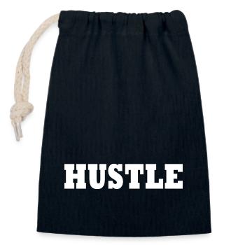 Hustle - Closable cotton gift bag (14x20cm) - navy - Front