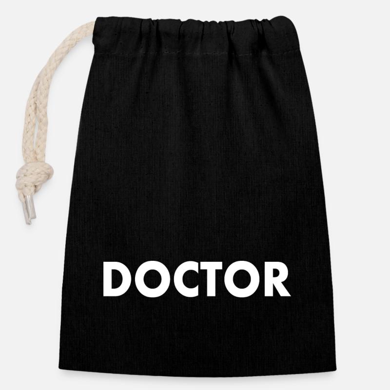 Doctor - Sac cadeau en coton avec cordon (14 x 20 cm) - noir
