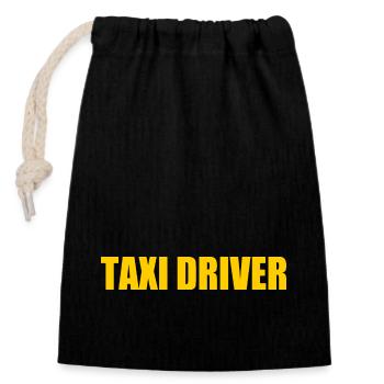 Taxi driver - Closable cotton gift bag (14x20cm) - black - Front