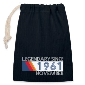 Retro SiFi Legendary since November 1961 - Birth - Closable cotton gift bag (14x20cm) - navy - Front