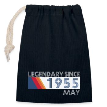 Retro SiFi Legendary depuis mai 1955 - Anniversaire - Sac cadeau en coton avec cordon (14 x 20 cm) - bleu marine - Devant