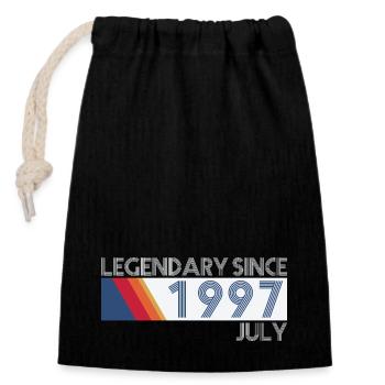 Retro SiFi Legendary since July 1997 - Geburtstag - Verschließbarer Geschenkbeutel aus Baumwolle (14x20cm) - Schwarz - Vorne
