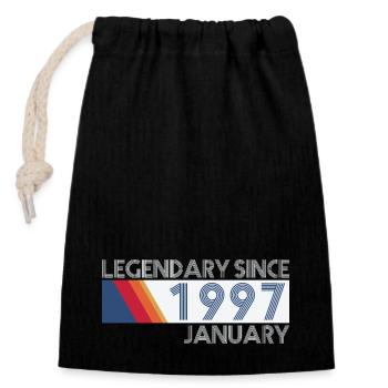 Retro SiFi Legendary since January 1997 - Geburtst - Verschließbarer Geschenkbeutel aus Baumwolle (14x20cm) - Schwarz - Vorne