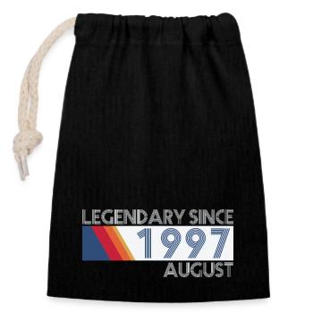 Retro SiFi Legendary since August 1997 - Geburtsta - Verschließbarer Geschenkbeutel aus Baumwolle (14x20cm) - Schwarz - Vorne