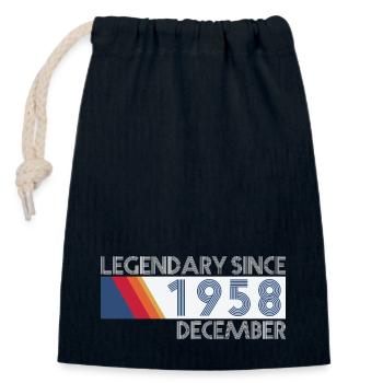 Retro SiFi Legendary since December 1958 - Geburts - Verschließbarer Geschenkbeutel aus Baumwolle (14x20cm) - Navy - Vorne
