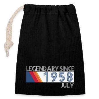 Retro SiFi Legendary since July 1958 - Geburtstag - Verschließbarer Geschenkbeutel aus Baumwolle (14x20cm) - Schwarz - Vorne