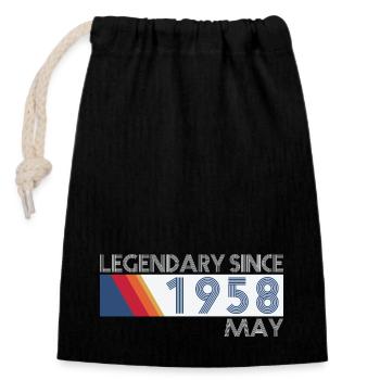 Retro SiFi Legendary since May 1958 - Geburtstag - Verschließbarer Geschenkbeutel aus Baumwolle (14x20cm) - Schwarz - Vorne