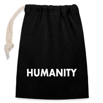 Humanity - Closable cotton gift bag (14x20cm) - black - Front