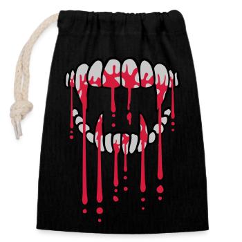 Gouttes de sang vampire - Sac cadeau en coton avec cordon (14 x 20 cm) - noir - Devant