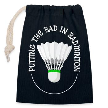 Das Schlechte ins Badminton stecken - Verschließbarer Geschenkbeutel aus Baumwolle (14x20cm) - Navy - Vorne