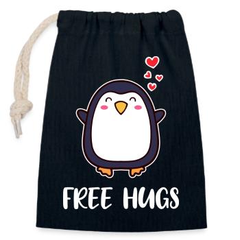 Tier Süß Pinguin Herz Statement Seevogel Südpol - Verschließbarer Geschenkbeutel aus Baumwolle (14x20cm) - Navy - Vorne