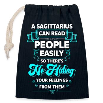 Zodiac Sign Astrology Energy - Closable cotton gift bag (14x20cm) - navy - Front