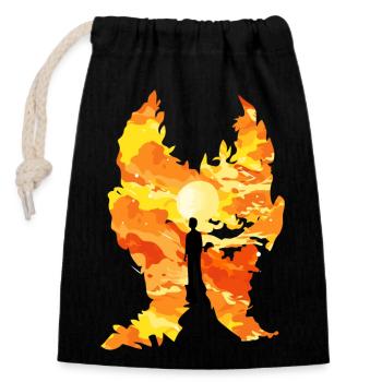 Man in flames - Verschließbarer Geschenkbeutel aus Baumwolle (14x20cm) - Schwarz - Vorne
