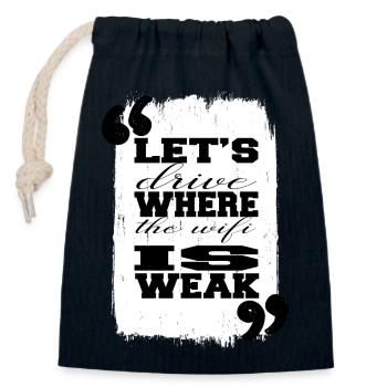 drôle citation humour randonnée drôle feux de camp randonnée - Sac cadeau en coton avec cordon (14 x 20 cm) - bleu marine - Devant
