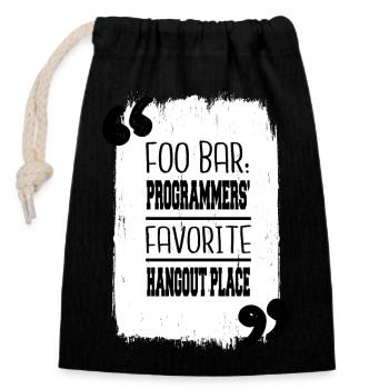 backend developer computer programming - Verschließbarer Geschenkbeutel aus Baumwolle (14x20cm) - Schwarz - Vorne