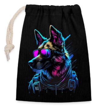 Belgian Malinois Dogs Belgian Malinoiss - Closable cotton gift bag (14x20cm) - black - Front