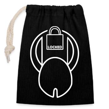 KG Darkedition - Sac cadeau en coton avec cordon (14 x 20 cm) - noir - Devant