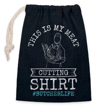 Butcher Butcher Beef - Closable cotton gift bag (14x20cm) - navy - Front
