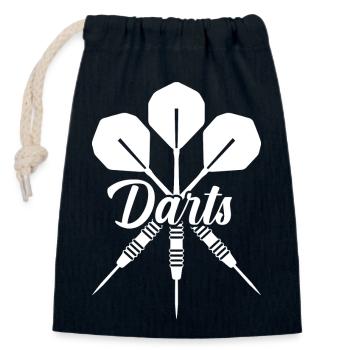 Darts Sports Fun - Closable cotton gift bag (14x20cm) - navy - Front