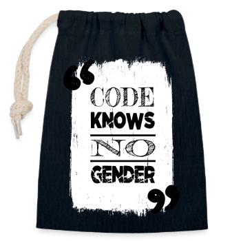 Humour informatique - Sac cadeau en coton avec cordon (14 x 20 cm) - bleu marine - Devant