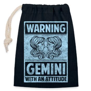 Sternzeichen Horoskop Mai Aszendent - Verschließbarer Geschenkbeutel aus Baumwolle (14x20cm) - Navy - Vorne