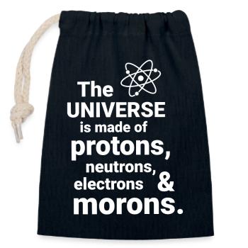 Das Universum besteht aus Protonen, Neutronnen - Verschließbarer Geschenkbeutel aus Baumwolle (14x20cm) - Navy - Vorne