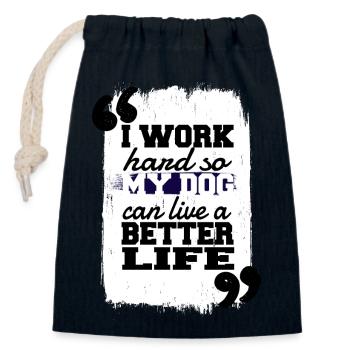 Cool Chihuahua Joke Dog Love Dog Beagle Lovers - Sac cadeau en coton avec cordon (14 x 20 cm) - bleu marine - Devant