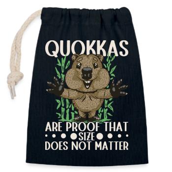 Quokkas sind der Beweis - Verschließbarer Geschenkbeutel aus Baumwolle (14x20cm) - Navy - Vorne