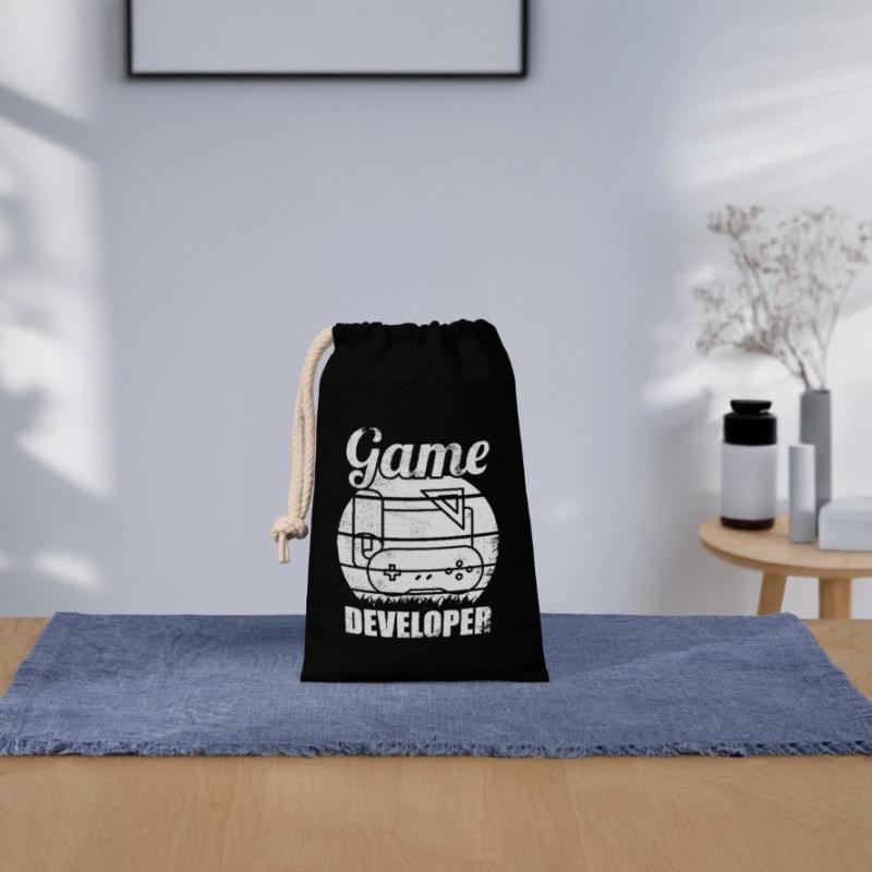 Games Developer Closable cotton gift bag (14x20cm)