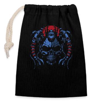 SKUL Red Blue - Closable cotton gift bag (14x20cm) - black - Front