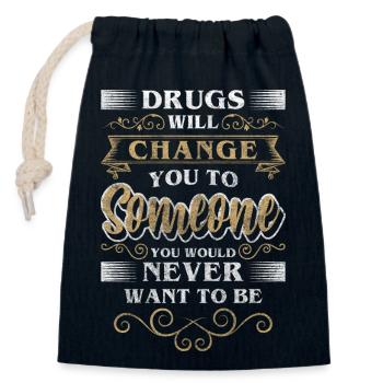 Withdrawal Dependent Clean Marijuana - Closable cotton gift bag (14x20cm) - navy - Front