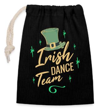 Irish Dance Team - Verschließbarer Geschenkbeutel aus Baumwolle (14x20cm) - Schwarz - Vorne