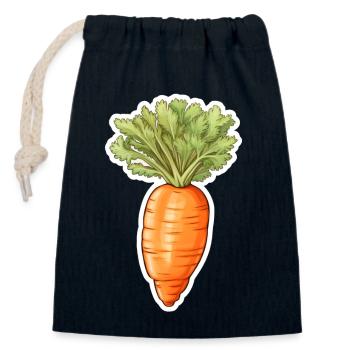 Carrot or carrot - Closable cotton gift bag (14x20cm) - navy - Front