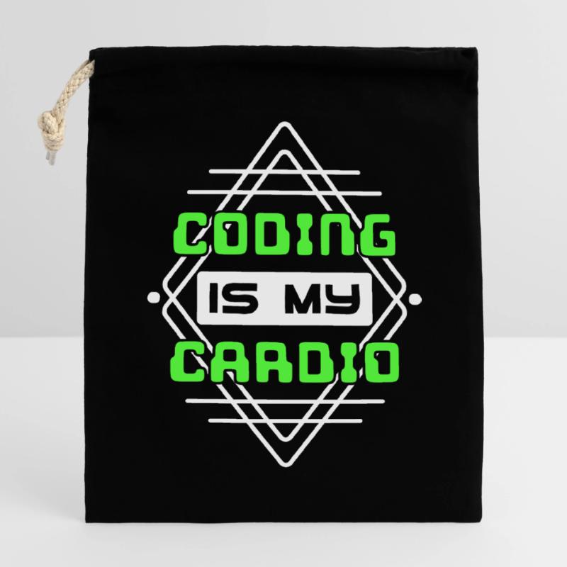 Développeur Script de code Développeur Web Sac cadeau en coton avec cordon (14 x 20 cm)