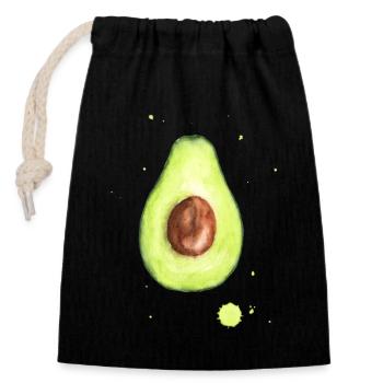 Avocado - Verschließbarer Geschenkbeutel aus Baumwolle (14x20cm) - Schwarz - Vorne